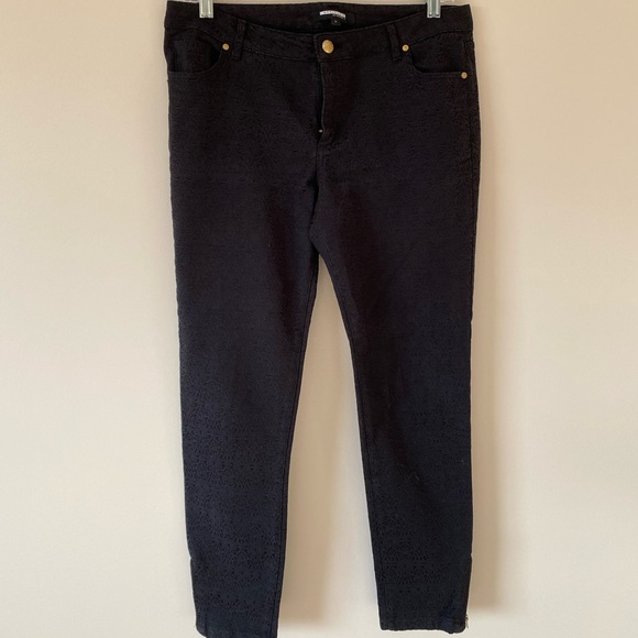 Black patterned Vintage Inspired Pants - Picture 1 of 9